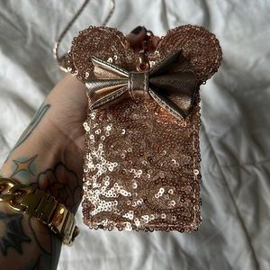 Minnie Mouse Loungefly Lanyard And Pouch - Briar Rose Gold